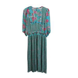 Vintage Susan Freis Floral Maxi Dress Small